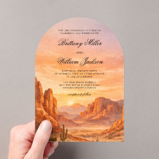 Canyon Mountain Desert Landscape Wedding  Acryleinladungen (Insitu (Handheld))