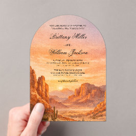 Canyon Mountain Wüstenlandschaft Hochzeit Acryleinladungen