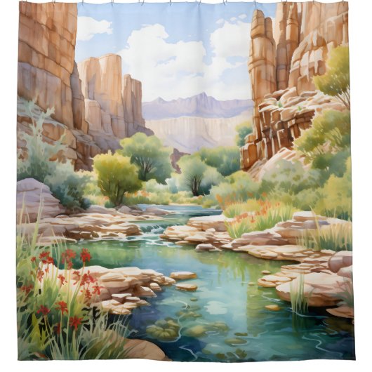 Canyon Oasis Duschvorhang (Vorderseite)