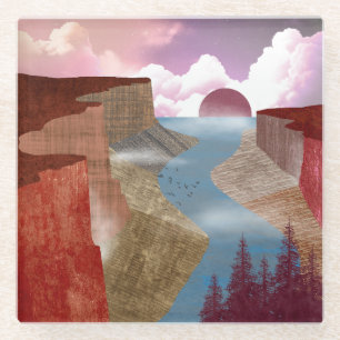 Canyon Ocean Landscape Glasuntersetzer