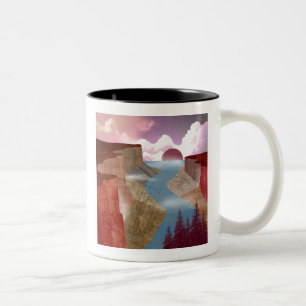 Canyon Ocean Landscape Zweifarbige Tasse