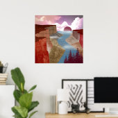 Canyon-Ozean-Landschaft Poster (Heimbüro)