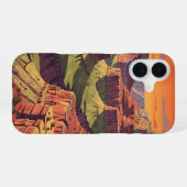 Canyon Rétro au Coucher du Soleil iPhone 16 Hülle (Rückseite (Horizontal))