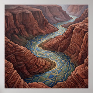 Canyon River Energy Path Spirituelles Wandkunstpos Poster