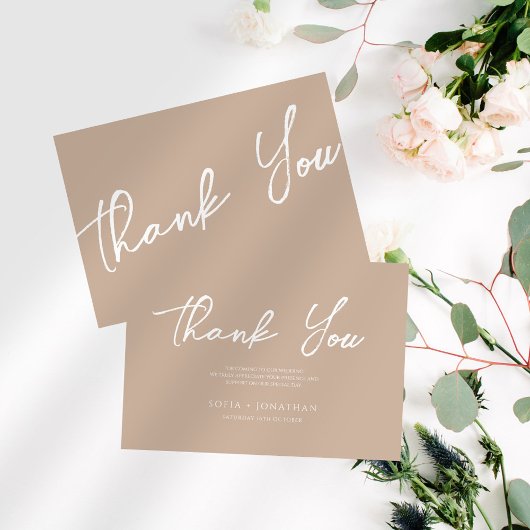 Canyon Rose Minimalistisch Wedding Dankeskarte