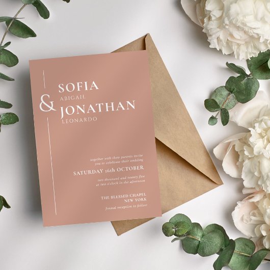 Canyon Rose Minimalistisch Wedding Einladung