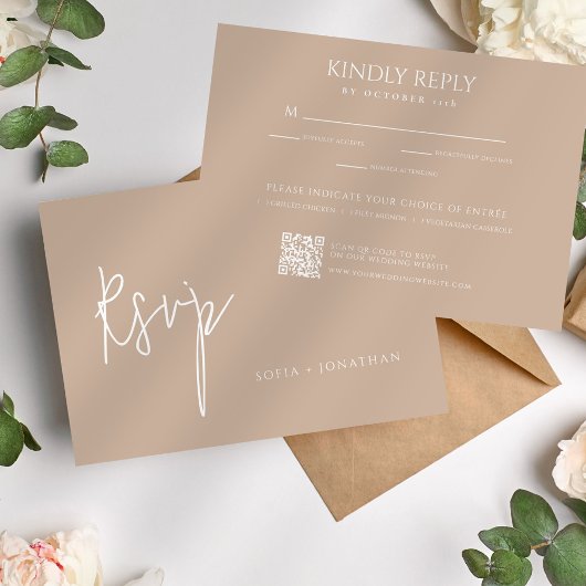 Canyon Rose Minimalistisch Wedding RSVP Karte