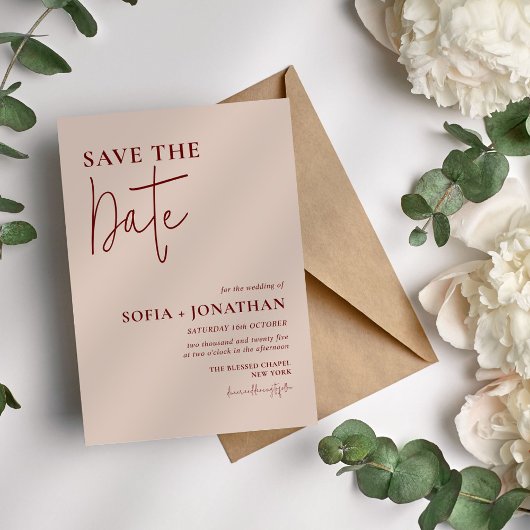 Canyon Rose Minimalistisch Wedding Save The Date