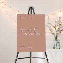 Canyon Rose Minimalistisch Wedding Willkommenszeic