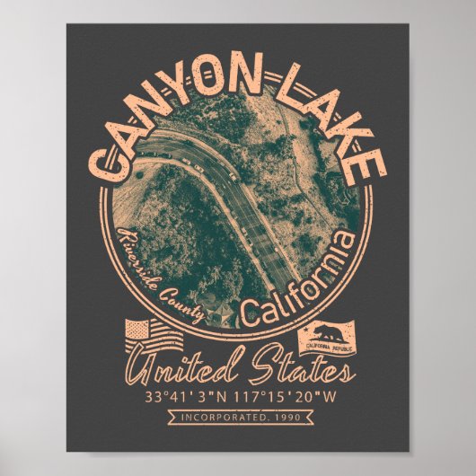 CANYON SEE KALIFORNIEN - STADT CANYON LAKE CA POSTER (Vorne)