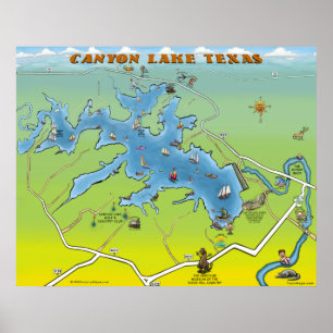 Canyon See-Texas-Cartoon-Karte Poster