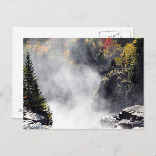 Canyon Ste-Anne Waterfall Mist Quebec Postcard Postkarte (Vorne/Hinten)