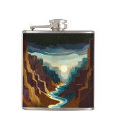 Canyon Sunset Landschaft Flachmann (Vorderseite)