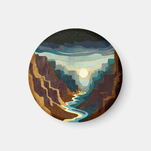 Canyon Sunset Landschaft Magnet (Vorne)