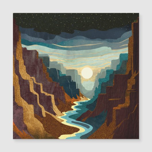 Canyon Sunset Landschaft Magnetkarte (Vorderseite)