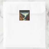 Canyon Sunset Landschaft Quadratischer Aufkleber (Tasche)