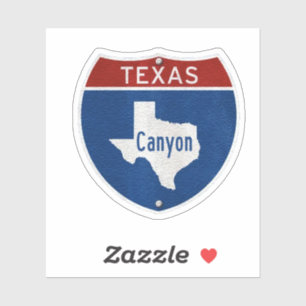Canyon Texas Road Sign Aufkleber