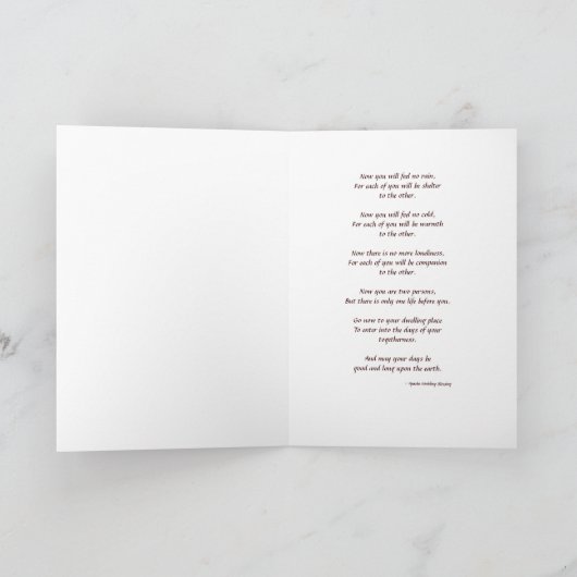 Canyon Tumbleweed, Apache Wedding Sessing Card Karte (Innenseite)