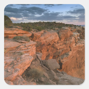 Canyon-Überblick auf der Insel im Himmel Quadratischer Aufkleber