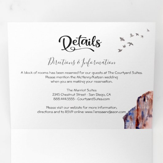 Canyon Wedding Tri-Fold Einladung (Innen Erste Seite)