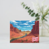 Canyon-Wüsten-Flusstal-Kunstprint Postkarte (Stehend Vorderseite)