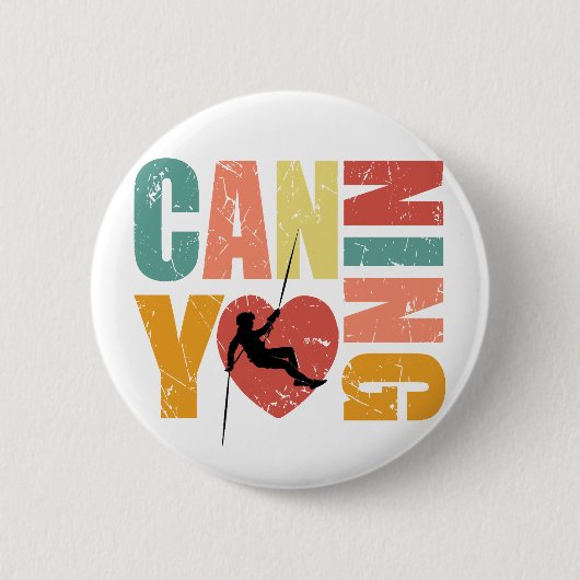 Canyoneering I Liebe Canyoning Rappelling Lover Button (Vorderseite)