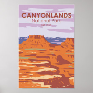 Canyonlands National Park Island Im Sky Retro Poster