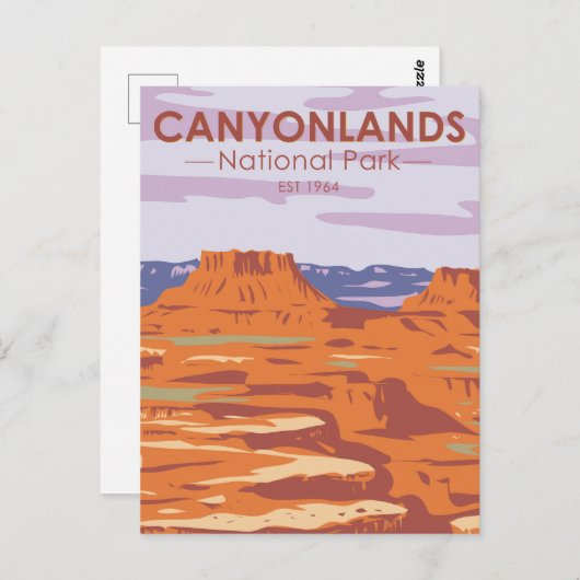 Canyonlands National Park Island Im Sky Retro Postkarte (Vorne/Hinten)