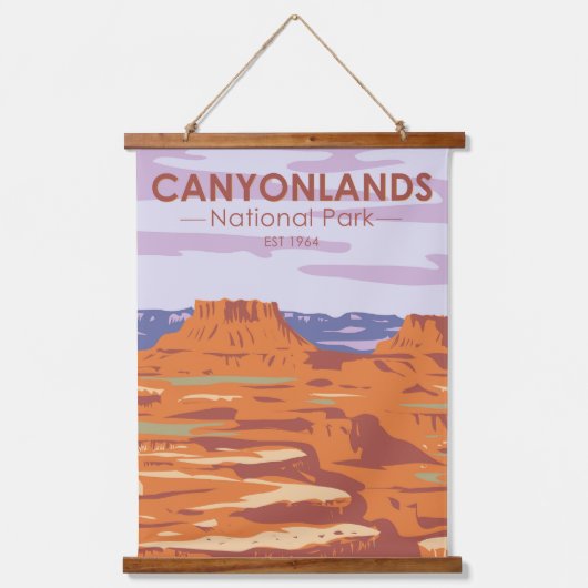 Canyonlands National Park Island Im Sky Retro Wandteppich Mit Holzrahmen (Vorderseite)