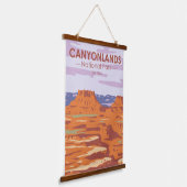 Canyonlands National Park Island Im Sky Retro Wandteppich Mit Holzrahmen (Gewinkelt)
