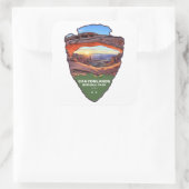 Canyonlands National Park Mesa Arch Arrowhead Quadratischer Aufkleber (Tasche)