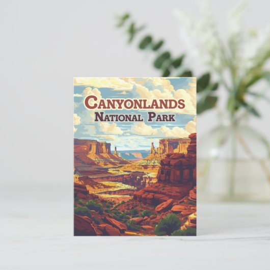 Canyonlands National Park Utah Moab Retro Card (Stehend Vorderseite)