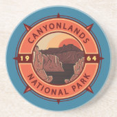 Canyonlands Nationalpark Retro Kompass Emblem Getränkeuntersetzer (Vorne)