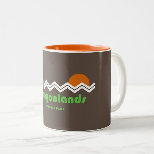 Canyonlands Nationalpark Retro Zweifarbige Tasse (VorderseiteRechts)