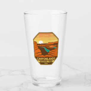 Canyonlands Nationalpark Sunset Retro Emblem Glas