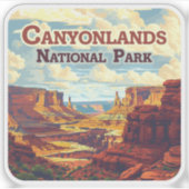 Canyonlands Nationalpark Utah Moab Retro Aufkleber (Vorderseite)