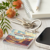 Canyonlands Nationalpark Utah Moab Retro Schlüsselanhänger (Vorderseite rechts)