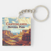 Canyonlands Nationalpark Utah Moab Retro Schlüsselanhänger (Rückseite)