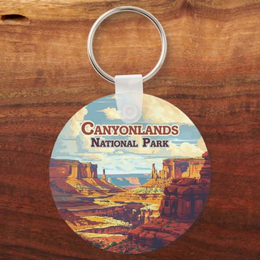 Canyonlands Nationalpark Utah Moab Retro Schlüsselanhänger (Rückseite)