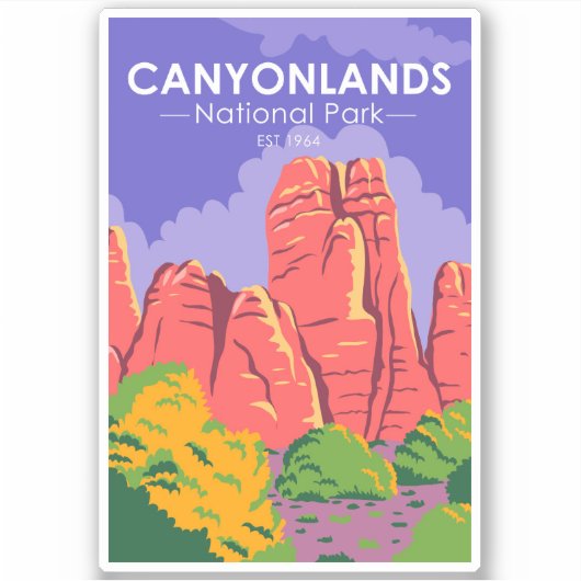 Canyonlands Nationalpark Utah Vintag Aufkleber (Vorderseite)