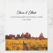 Canyonlands Nationalpark Wedding Personalisiert Weinetikett (Einzelnes Label)