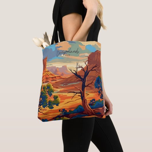 Canyonlands Utah Vintage Kunstreise zur Alp Piazza Tasche (Von Nahem)