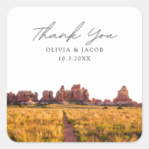 Canyonlands Wedding Landschaftliches Foto Vielen D Quadratischer Aufkleber