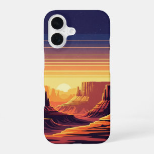 Canyonschichten im Retrolook iPhone 16 Hülle