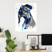 Cão em Azul Poster (Heimbüro)