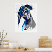 Cão em Azul Poster (Küche)