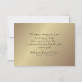 Caoba Gold Floral Jubiläum Danke Foto Card (Rückseite)