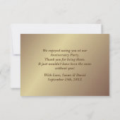 Caoba Gold Floral Vielen Dank Anniversary Card Einladung (Rückseite)