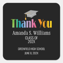 Cap Abschluss Vielen Dank Quadratischer Aufkleber