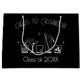 Cap and Cocktail Graduation Party Black Große Geschenktüte (Vorderseite)